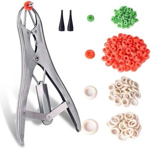 ZHEQOGZH Livestock Castration Bander with 4 Different Sizes of Castrator Rings to fit Different Sizes of Goats Lambs Sheeps and Calves, Stainless Steel Balloon Expander Pliers Tool