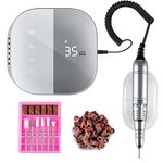 Madenia Professional Electric Nail Drill Machine with LCD Touch Screen, 35000 RPM Efile Nail File Drill for Arylic Gel Nails, E File Kit for Salon Home Manicure Use, Grey