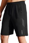 RynoGear Men's Shorts with Zipper Pocket Black