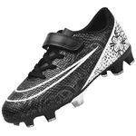 VLOOKST Boys' Football Boots Astro Turf Trainers Kids Girls Spikes Football Shoes Junior Cleats Soccer Shoes Outdoor Athletic Sport Football Trainers Black 1UK