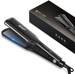 Bcway Professional Hair Straightener, 2.16'' Extra-Large Floating Titanium Flat Iron, Anti-Static 30s Instant Heating Straightening Iron with 5 Adjustable for All Hair Types