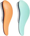 Crave Naturals Glide Thru Detangling Brush for Adults and Kids Hair - Detangler Brush for Natural, Curly, Straight, Wet, Dry Hair - Crave Naturals Detangling Brush Hair Brush Bundle, Coral/Turquoise