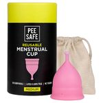 PEESAFE Menstrual Cups - Size A | Medium - 18 Years & Above(Have Not Given Birth Vaginally) - Leak-Proof - Safety of 100% Medical Grade Silicone - Storage Pouch Included - Menstrual Cup - Period Cup