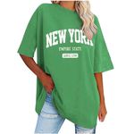 Ladies Tops Round Neck Letter Printed T Shirts Clearance for Women Drop Shoulder Oversized Short Sleeve Blouses Casual Plus Size Tees Summer Tunic Tops 1788 Fashion T-Shirts for Teen Girls S-XXL