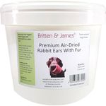 Britten and James 40 Airdried Rabbit Ears with Hair for Dogs. Natural Healthy and Tasty Dog Treat Chews in a 5L Tub