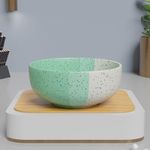 The Earth Store Green Matte 500ML Ceramic Bowl Dishwasher & Microwave Safe Bowl Mixing Bowl for Snacks, Pasta, Rice, Dal, Fruits, Salad, Noodles, Maggi and More Snack Bowl- Set of 1