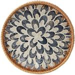 Round Rattan Tray with Mother of Pe