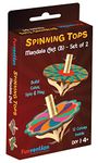 Funvention DIY Spinning Tops (Mandala Art B) - Set of 2 + 12 Colors - DIY Build, Color, Play, Art & Craft Toy for Kids