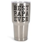 Best Papa Ever 30 Oz Stainless Steel Travel Mug with Lid