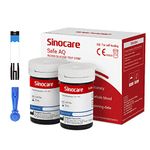 Sinocare Safe AQ Blood Sugar Test Strips, 50pcs Blood Glucose Test Strips,Only for Sinocare Safe AQ Smart/Voice Glucometer, 25pcs/Vial, 2 Vials