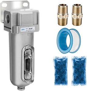 NANPU Industrial Grade Heavy Duty Compressed Air Desiccant Dryer, in Line Filter, Moisture Trap, Water Separator, Suitable for Paint Spray & Plasma Cutter (1/2" NPT)