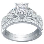 Sabrina Silver Wedding Ring Sets