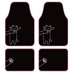 August Auto Universal Fit Cute Cat Carpet Car Floor Mats, Fit for Sedan, SUVs, Truck, Vans,Set of 4(Pink)