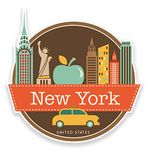 2 x New York USA Vinyl Stickers Laptop Travel Luggage Car Suitcase #9208 (10cm Wide x 10cm High)