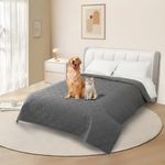 DUJUIKE 100% Waterproof Couch Cover for Dog, Dog Bed Cover Protector, Pet Blanket, Sofa Furniture Protector for Kids & Pets, Non-Slip Bottom, Couch Covers for 3 Seater(Grey, 208 x 208cm