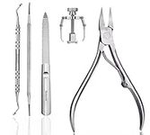 Podiatrist Toenail Clipper for Hard Nails, Thick Nails, Ingrown Toe Nails, with Toenail Lifter + Toenail Corrector + Toenail Edge File, Surgical Grade Stainless Steel, Pedicure Tools for Men & Women & Seniors