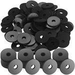 110 Pcs Rubber Washers, Flat Rubber Spacers Standoff Washers Assortment Kit, Black Rubber Grommets Washers Heavy Duty for Screws Bolts Faucets, 1 Inch OD, 1/4 Inch ID