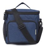 Wooum Tiffin Bag Lunch Bag Lunch Holder Picnic Bag with Shoulder Strap Stay Organized On-The-Go: with Dual Compartments - Blue