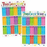 2 pieces Laminated Synonyms Wall Poster, Educational Poster Charts Classroom Decorations Learning Tools 324 Common Words for Kids, Elementary Middle School Classroom