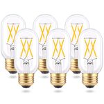 T45 LED Bulb 40W Equivalent, Dimmable Tubular E26 Edison LED Light Bulbs, 4Watt 3000K Soft Warm White, 6-Pack