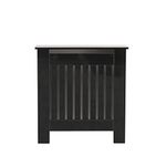 Kingwudo® High Gloss Black Radiator Cover Decorative Cabinet Display Table Storage Shelf Vertical Slat Style Living Room Bedroom 4 Size (S—W78 x D19 x H82 cm(Overall Size))