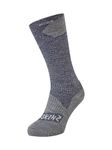 SEALSKINZ Mens Walking Thin Mid Socks, Navy Blue/Grey Marl, L EU