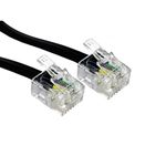 Premium ADSL/Fibre Broadband Cable - Premium Quality/Gold Plated Contact Pins/High Speed/Router or Modem to RJ11 Phone Socket or Microfilter for use with ADSL/FTTC/Fibre (1m, Black)