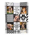 Funnylife Custom Dog Blanket, Personalized Blanket with Dog Photo Pet Picture Blanket Dog Memorial Gifts - Sympathy for Loss of Dog 5 Photo Puzzles, 30''X40''