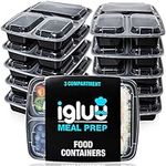 [10 Pack] 3 Compartment BPA Free Re