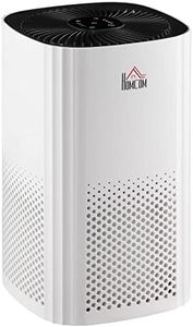 HOMCOM Purificateur d'air HEPA, Ioniseur, CADR 225m³/h mode veille silencieux, minuterie, 4 vitesses, 25W blanc
