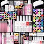 SAVILAND Acrylic Nail Kit with Nail Drill– 3 Colors Acrylic Powder and Liquid Set Nail Tools Kit Set with Nail Drill Gel Polish Brushes for DIY Extension Application