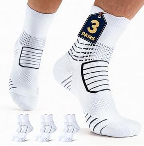mqamex Compression socks men (US, Alpha, X-Large, Regular, Regular, 3 white)