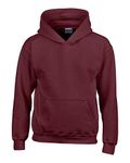 Mischief Ages 1-15 Boys Girls Plain Fleece Hoodie Unisex Childrens Hooded Sweatshirt Pullover Hoody 30+ Colours Maroon