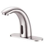 Yodel Faucet Touchless Bathroom Sink Faucet - Automatic Motion Sensor - Battery or 110V AC Operated for Commercial Lavatory Bathroom,Brushed Nickel