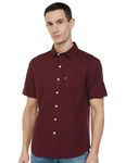 Levi's Men's Solid Slim Fit Shirt (32908-0321_Red