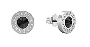 Tommy Hilfiger Jewelry Men's Stainless Steel Stud Earrings Embellished with Crystals - 2790379