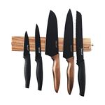 Hecef 12 Inch(30 cm) Magnetic Knife Strip, Acacia Wooden Knife Holder for Storaging All Kinds of Metal Items