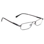 DR.HARMANN'S READING GLASSES® METAL FULL RIM WITH SPRING HINGE (Model: iRead TWO Metallic Grey colour +1.50)