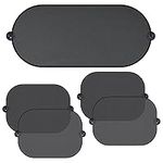 DRAGON SLAY Set of 5 Sun Shades for Car Windows, Front and Back Windscreen and Sides, Suction Mount (Black)