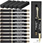 10 Sets Thank You Pens Employee Appreciation Ballpoint Pen with Engraved Inspirational Quotes Thank You Pen Gifts with Boxes for Teacher Coworker School Office Favors, Black Ink (Awesome)