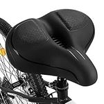 TONBUX Oversized Bike Seat for Men Women Comfort, Bicycle Seat Replacement with Wide Cushion, Breathable Waterproof Bike Saddle Pad, Universal Fit for Peloton/Exercise/Road/Cruiser/Mountain Bikes