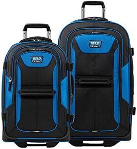 Travelpro Unisex-Adult Bold Softside Expandable Rollaboard Upright Luggage, Blue/Black, Checked-Medium 25-Inch, Bold Softside Expandable Rollaboard Upright Luggage