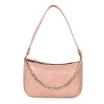 GM CREATIONS ® Leatherette Formal Casual Beauty Fashion Latest Stylish Shoulder Cross-body Side Sling Handbag with Non-Detachable Travel Chain For Women (Pink)