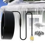 TOPDURE 100 feet Roof & Gutter Snow De-Icing Kit, 5W/ft Heat Tape for Roof and Gutters Ice Dam Prevention with 6 ft Power Cord