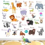 StickMe 'Animal Alphabets N Baby - Kids - Learning Education Nursery Pre School Kinder Garden Wall Reusable Self-Adhesive Sticker ' -Sm405 (Multi Colour, Vinyl - 100Cm X 100 Cm)