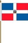 Dominican Republic Country Small 4 X 6 Mini Stick Flag with 10" Plastic Pole