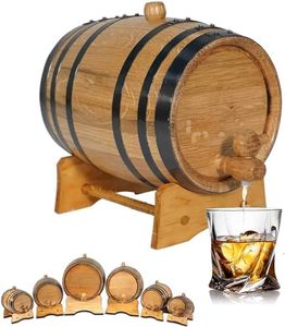 1 Liter Oak Aging Barrel with Wood Stand, Bung & Spigot - Mini Whiskey Barrels for The Home Alcohol Distiller, Moonshiner & Winemaker - Age Cocktails, Bourbon, Whisky, Tequila, Rum, Mead Wine (1L)