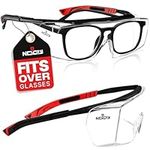 NoCry Over Specs Safety Glasses Over Glasses with Anti Scratch Wraparound Lenses UV400 Protective Glasses, Safety Goggles Over Glasses Safety Glasses for Work, Safety Glasses Over Prescription Glasses