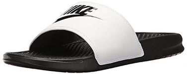 NIKE Men's Benassi Just Do It Slide Sandal, White, 9 D(M) US