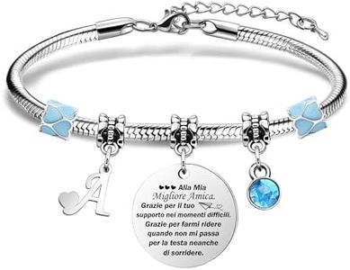 Yoskiasd Amica Braccialetto Regalo Lettera Iniziale Migliori Amici Bracciali Amicizia Bracciali per Donna Ragazze Amici Bracciali di Compleanno Natale Cerimonia di Laurea Regali (A)